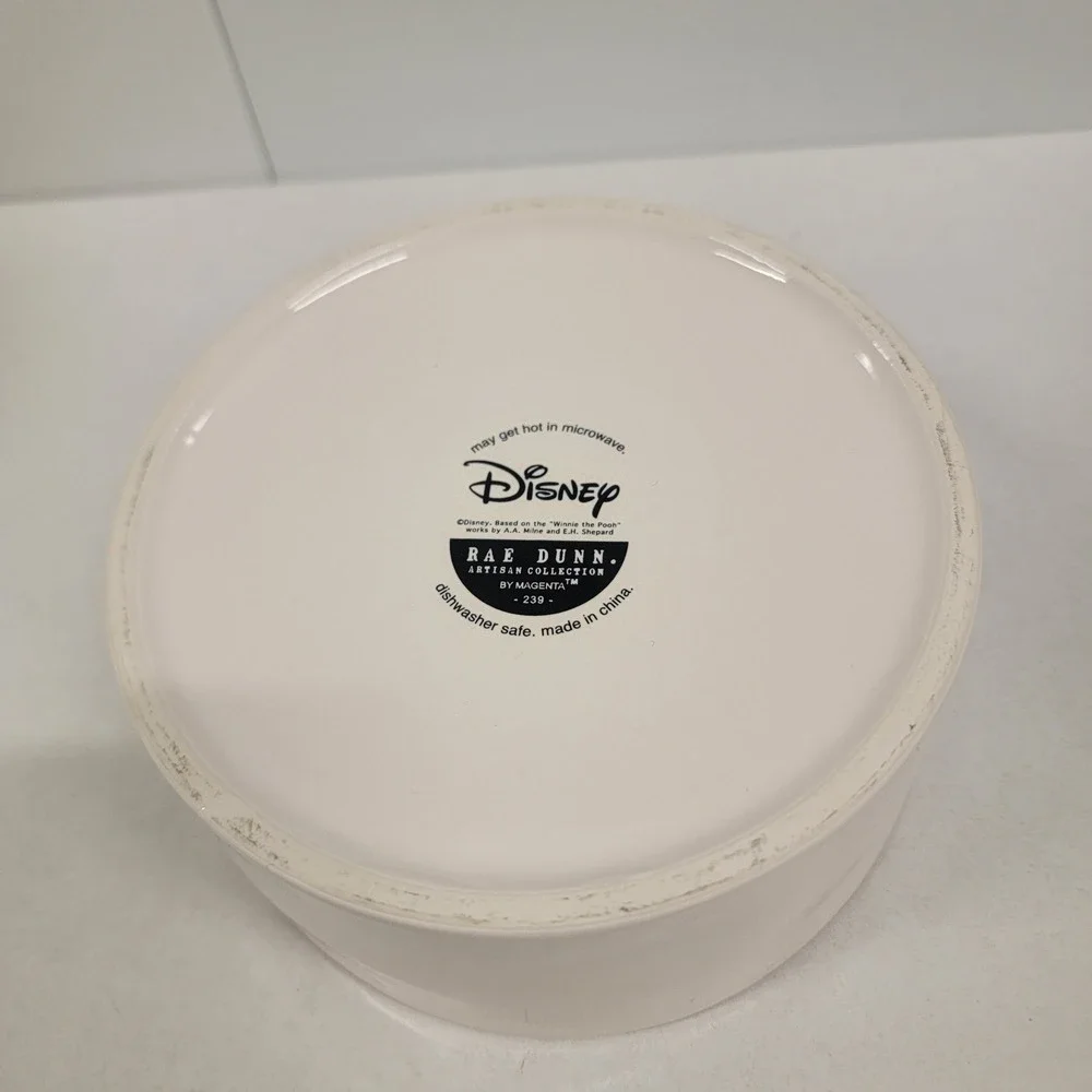 Rae Dunn Disney Winnie the Pooh Pet Bowl Feeling 11 O'clockish Ceramic Dog Dish
